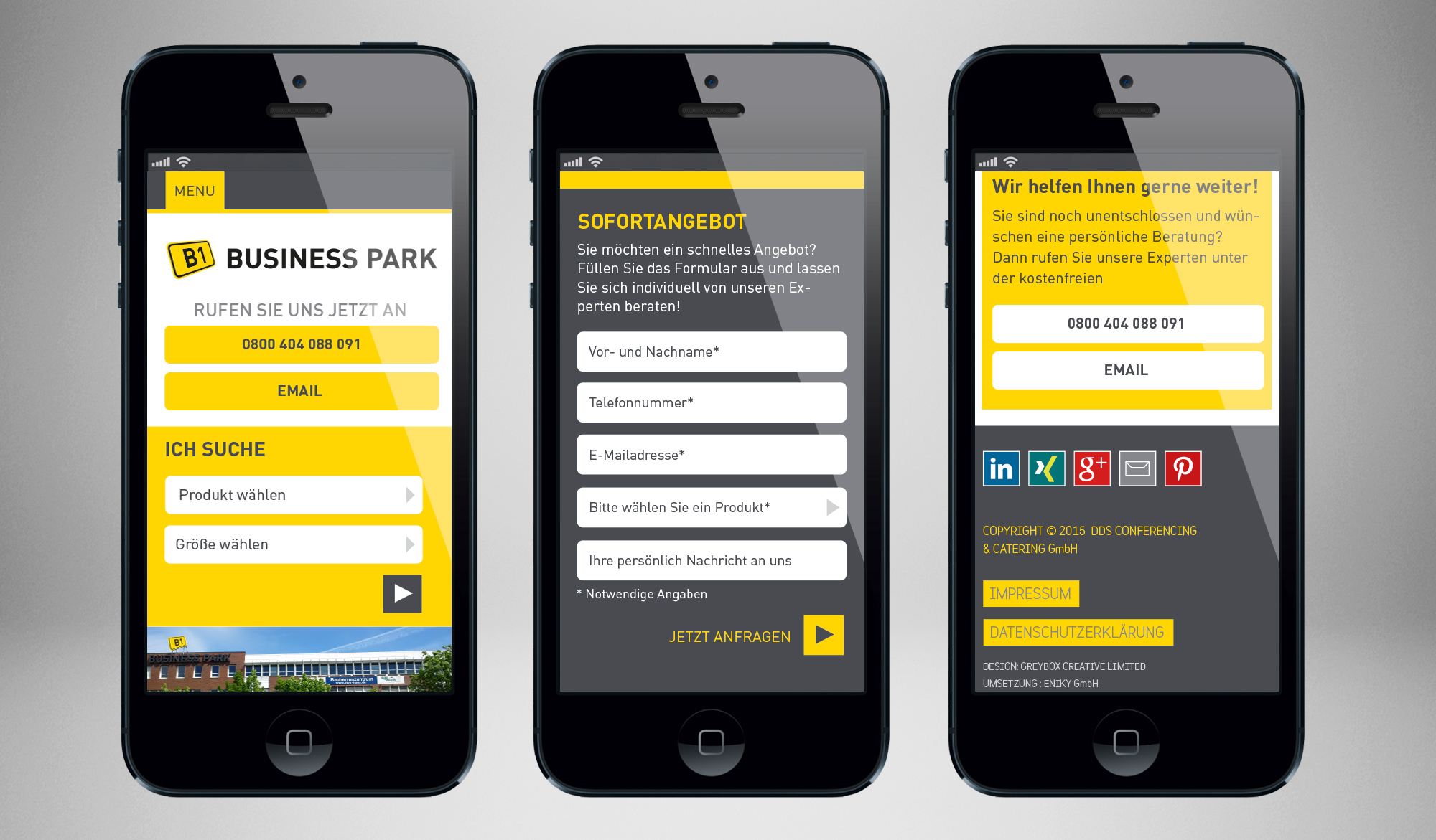 B1 Business Park mobile website