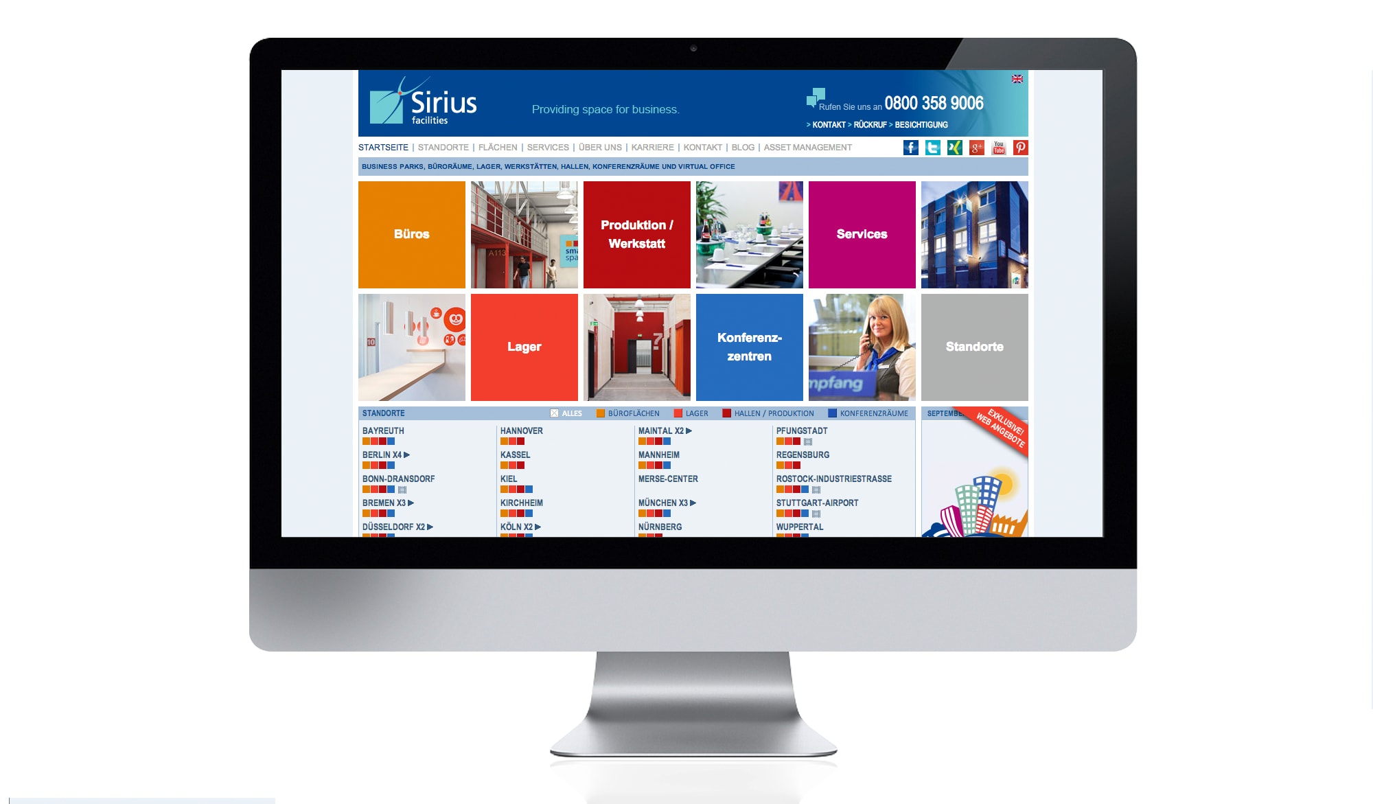 Sirius Facilities website - home page