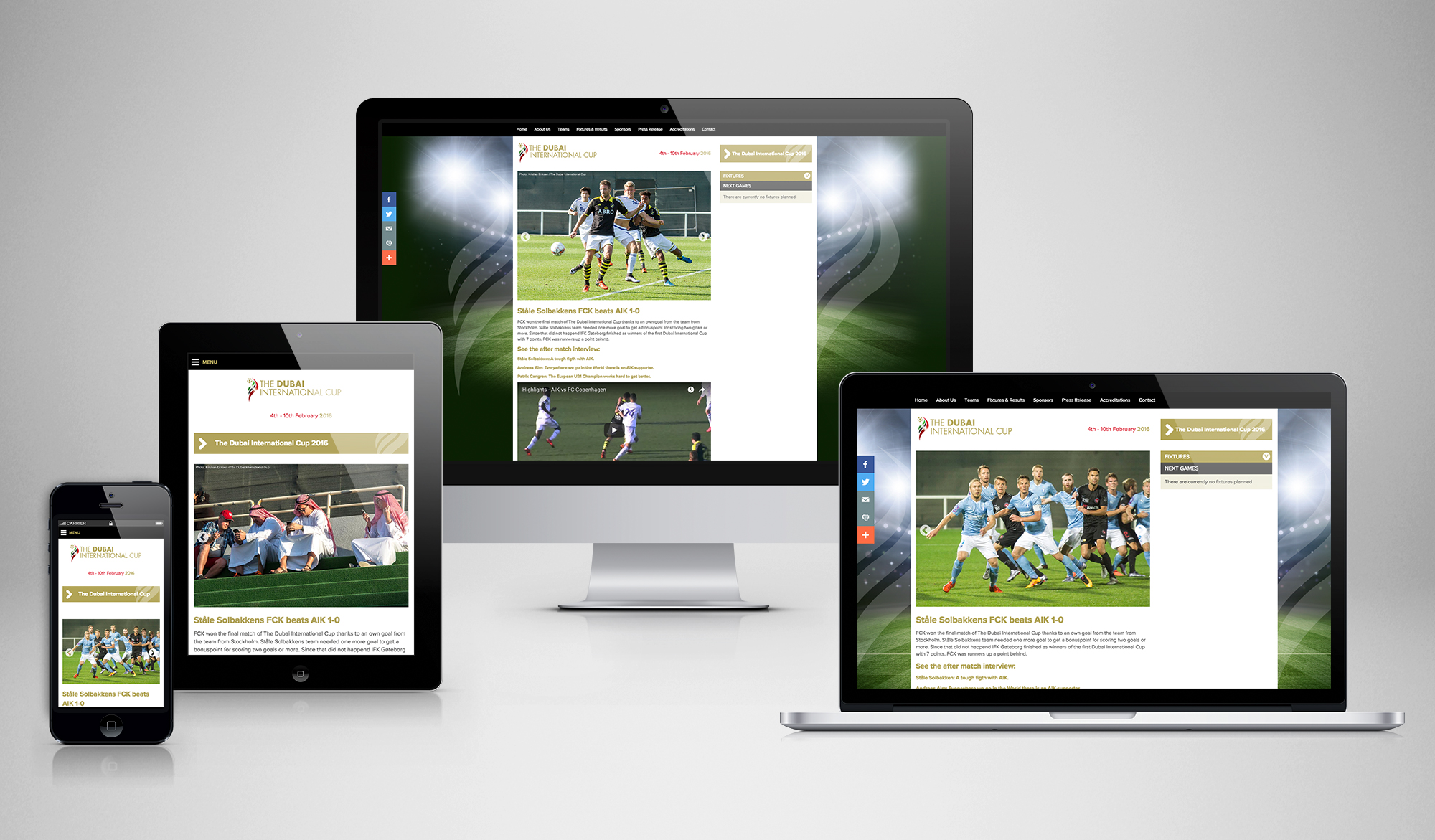 The Dubai International Cup responsive website